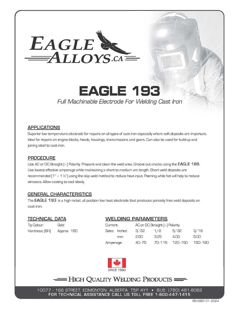 Eagle 193 Applications, Procedure, general characteristics