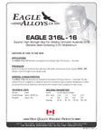 EAGLE 316L-16: High Strength Alloy for Welding Stainless Steel PDF: applications, procedure, welding parameters