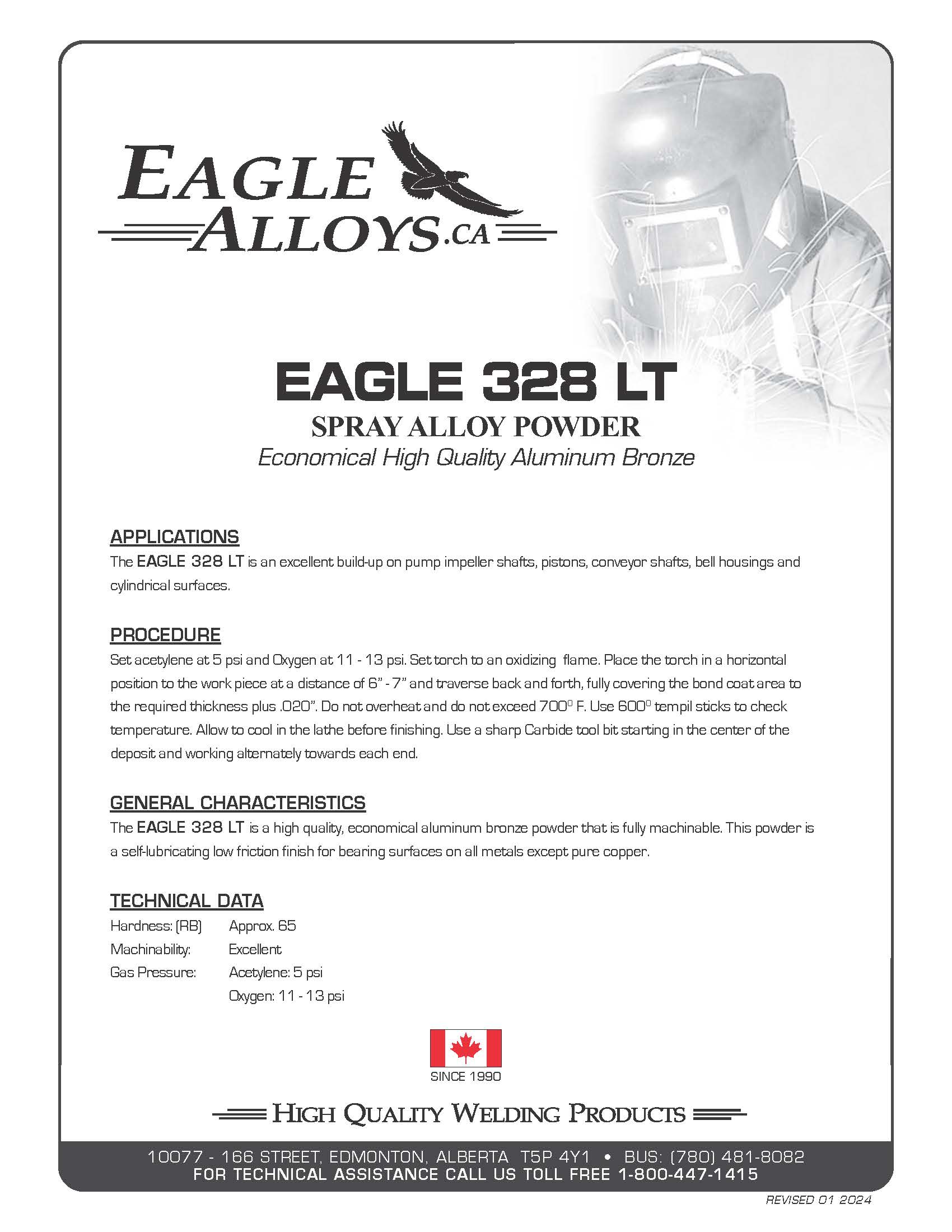 EAGLE 328 LT SPRAY ALLOY POWDER details pdf