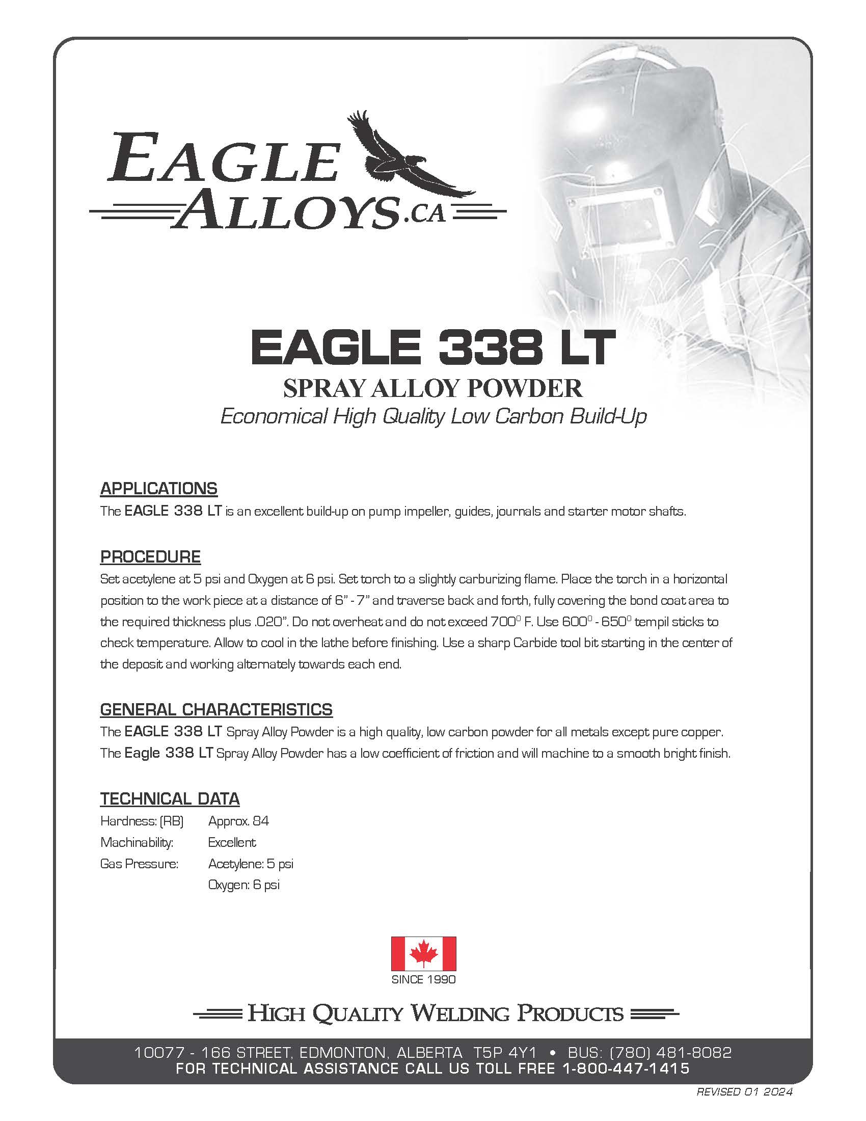 EAGLE 338 LT SPRAY ALLOY POWDER details pdf