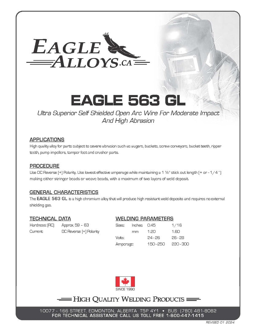 EAGLE 563 GL | Ultra Superior Self Shielded Open Arc Wire For Moderate Impact And High Abrasion PDF