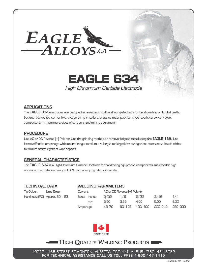 ロッド EAGLE ENERGY Eagle 634 | High Chromium Carbide Electrode – Eagle Alloys Welding