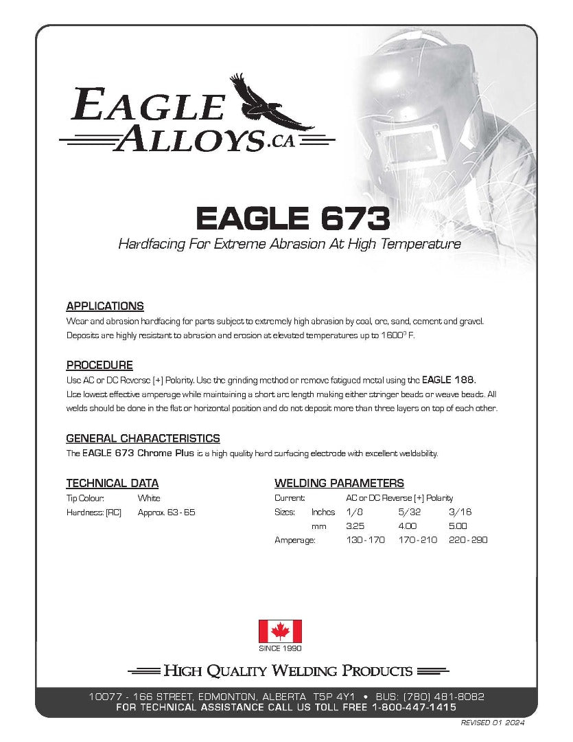 EAGLE 673 Hadfacing For Extreme Abrasion At High Temperature PDF