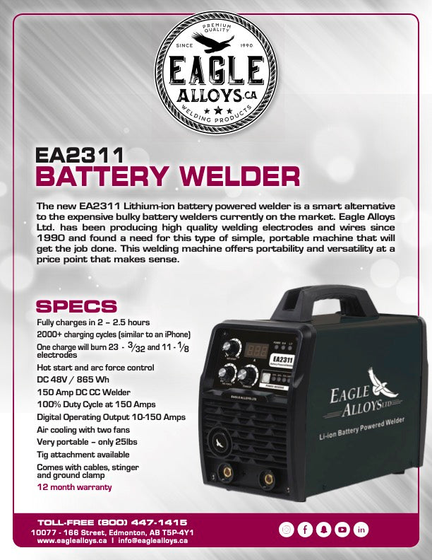 Eagle EA2311 - Cordless Battery Powered Welder