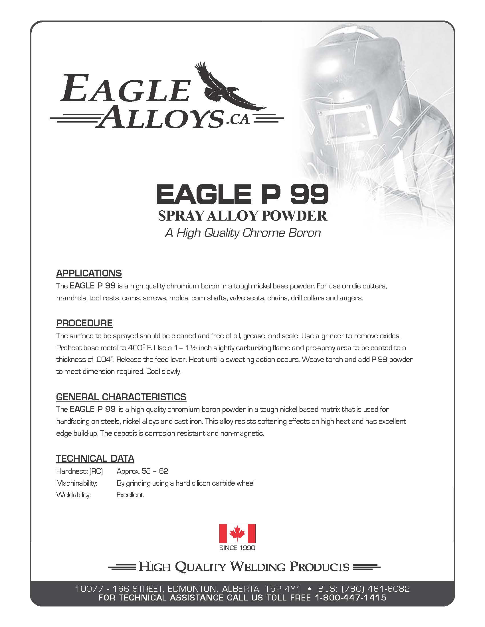 EAGLE P99 SPRAY ALLOY POWDER | A High Quality Chrome Boron PDF