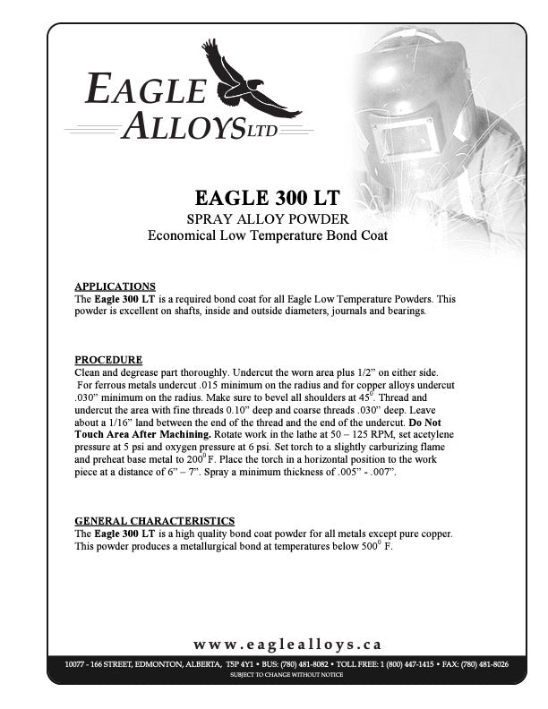 *DISCONTINUED&quot; EAGLE 300 LT SPRAY ALLOY POWDER | Economical Low Temperature Bond Coat