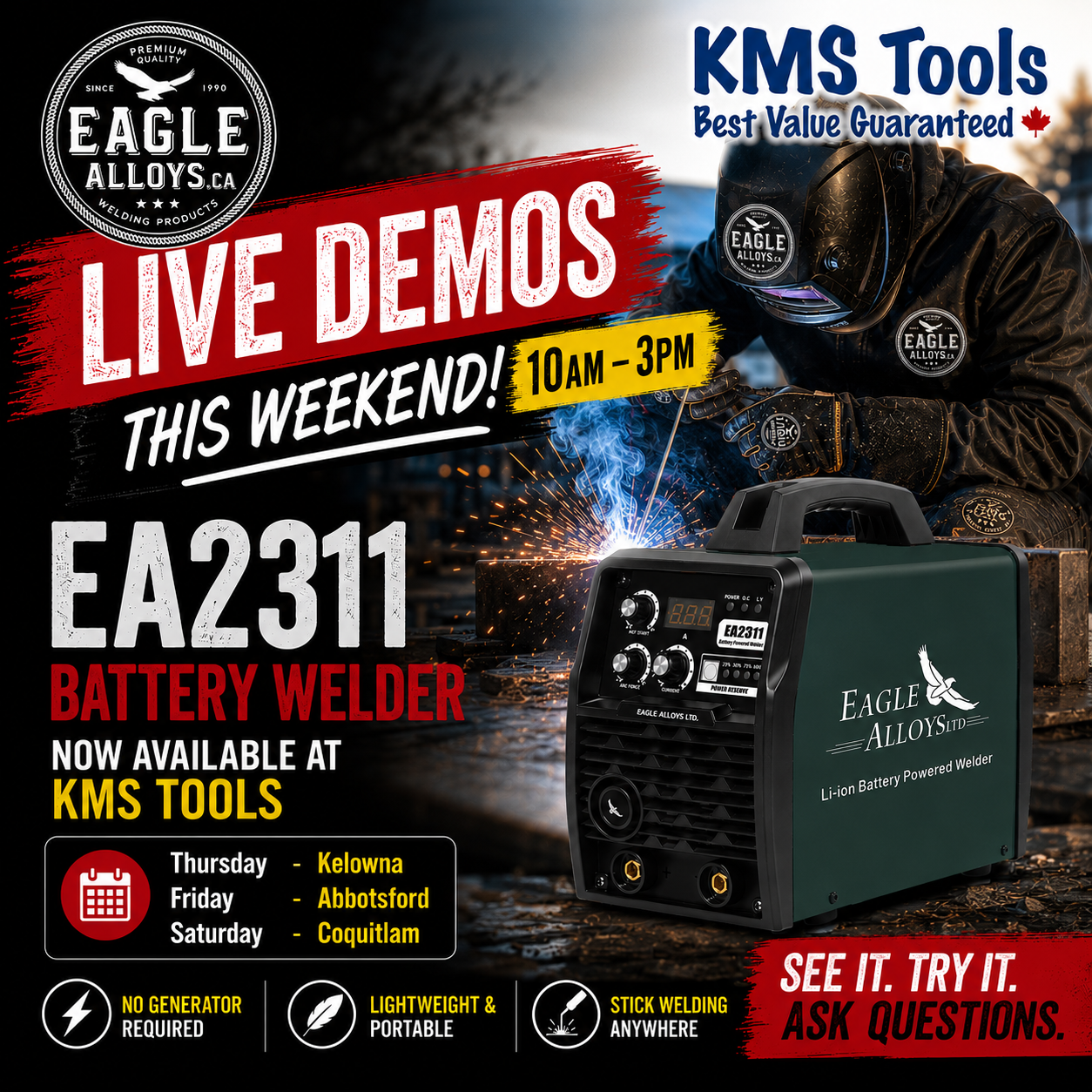 Eagle EA2311 - Lithium-Ion Battery Powered Welder 150AMP - KMS Tools Exclusive