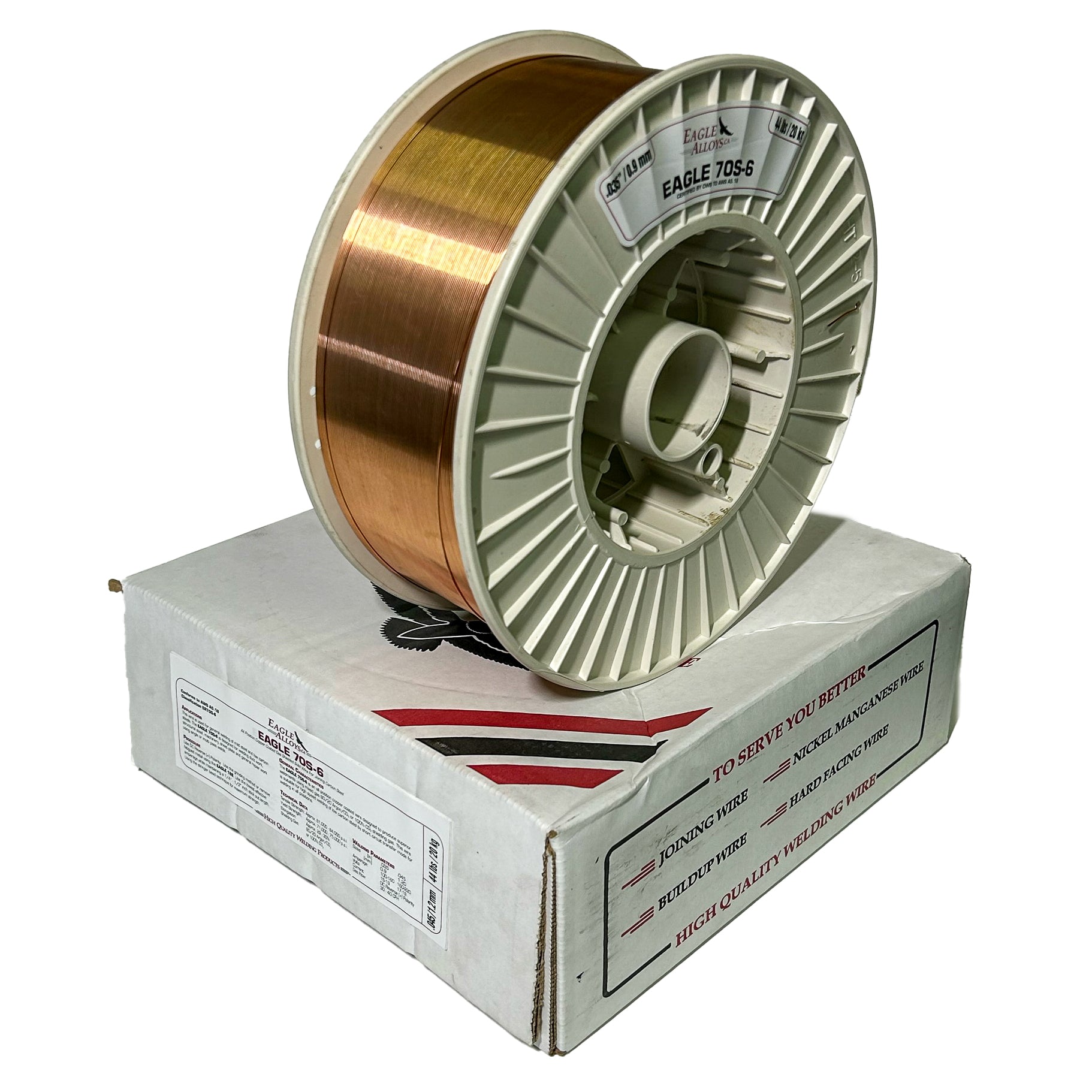 EAGLE E70S-6 Copper Coated Gas Shielded All Position Wire For Joining Low Carbon Steel.