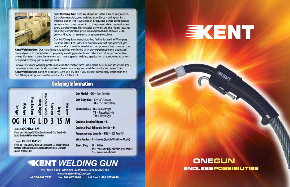 Kent 1 Kent One Gun - 200-300-400-500amp – Eagle Alloys Welding